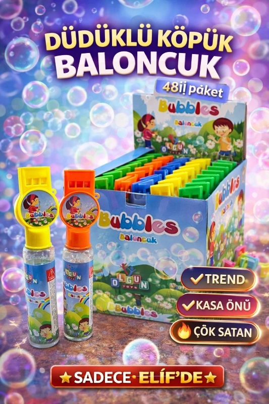 DÜDÜKLÜ MODEL KÖPÜK BALONCUK / 48Lİ STANT